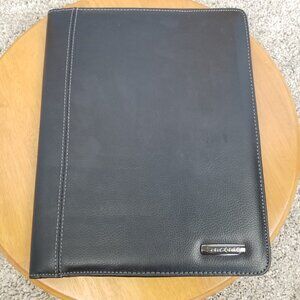 Samsonite Bi-Fold Writing Note Pad Folio CALCULATOR Black Faux Leather Portfolio